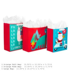 Hallmark 13" And 15.5" Assorted Kids 3-Pack Christmas Gift Bags With Tissue Paper -Hallmark Sales Store Assorted L and XL Kids Christmas Gift Bags 5XGB4896 03
