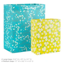 Hallmark Assorted Floral And Solid 8-Pack Medium And Large Gift Bags -Hallmark Sales Store Assorted Medium and Large Floral Solid Gift Bags 5EGB6639 03