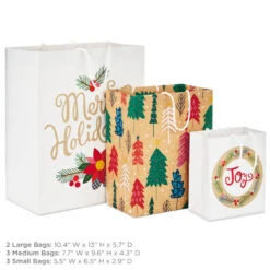 Hallmark Assorted Holiday Merry 8-Pack Small, Medium And Large Christmas Gift Bags -Hallmark Sales Store Assorted Small Large Holiday Prints Christmas Gift Bags 5XGB1412 03