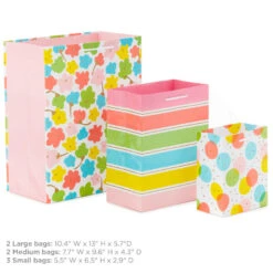 Hallmark Assorted Pastel Designs 8-Pack Small, Medium And Large Gift Bags -Hallmark Sales Store Assorted Small Large Pastel Designs Gift Bags 5EGB6640 03
