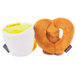 Hallmark Better Together Pretzel And Cheese Dip Magnetic Plush, 5" -Hallmark Sales Store Better Together Pretzel and Cheese Dip Magnetic Plush 1KID2093 03