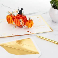 Hallmark Fun And Frightful 3D Pop-Up Halloween Card 17 Hallmark Fun And Frightful 3D Pop-Up Halloween Card -Hallmark Sales Store Black Cat on Pumpkins 3D PopUp Halloween Card 1299IEH1003 08