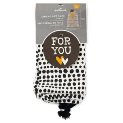 Hallmark 28" Black Dots With Heart Fabric Gift Bag With Tag 5 Hallmark 28" Black Dots With Heart Fabric Gift Bag With Tag -Hallmark Sales Store Black Dots With Heart Fabric Gift Bag With Tag 1499EGB7347 04