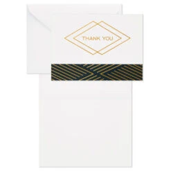 Hallmark Black And Gold Bulk Blank Thank-You Notes, Pack Of 50 -Hallmark Sales Store Black and Gold Bulk Blank ThankYou Notes Assortment 1399WTU3882 04