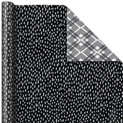 Hallmark Black And White Prints 3-Pack Reversible Wrapping Paper, 75 Sq. Ft. Total -Hallmark Sales Store Black and White Prints 3Pack Reversible Gift Wrap 5EWR6401 04