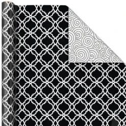 Hallmark Black And White Prints 3-Pack Reversible Wrapping Paper, 75 Sq. Ft. Total -Hallmark Sales Store Black and White Prints 3Pack Reversible Gift Wrap 5EWR6401 06