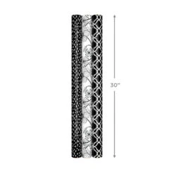 Hallmark Black And White Prints 3-Pack Reversible Wrapping Paper, 75 Sq. Ft. Total -Hallmark Sales Store Black and White Prints 3Pack Reversible Gift Wrap 5EWR6401 07