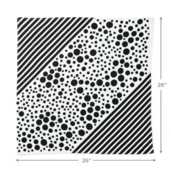 Hallmark 26" Black-and-White Fabric Gift Wrap With Elastic Band -Hallmark Sales Store BlackandWhite Square Flat Wrapping Cloth 1299EJR6377 04