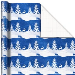 Hallmark Blue And White 3-Pack Holiday Wrapping Paper Assortment, 120 Sq. Ft. -Hallmark Sales Store Blue and White Holiday Wrapping Paper Assortment 5JXW1256 03