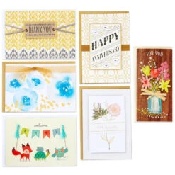 Hallmark Premium Assorted Handmade All-Occasion Cards In Leaf Print Organizer, Box Of 24 15 Hallmark Premium Assorted Handmade All-Occasion Cards In Leaf Print Organizer, Box Of 24 -Hallmark Sales Store Bulk Handmade AllOccasion Cards in Storage Box 5EDX1107 06