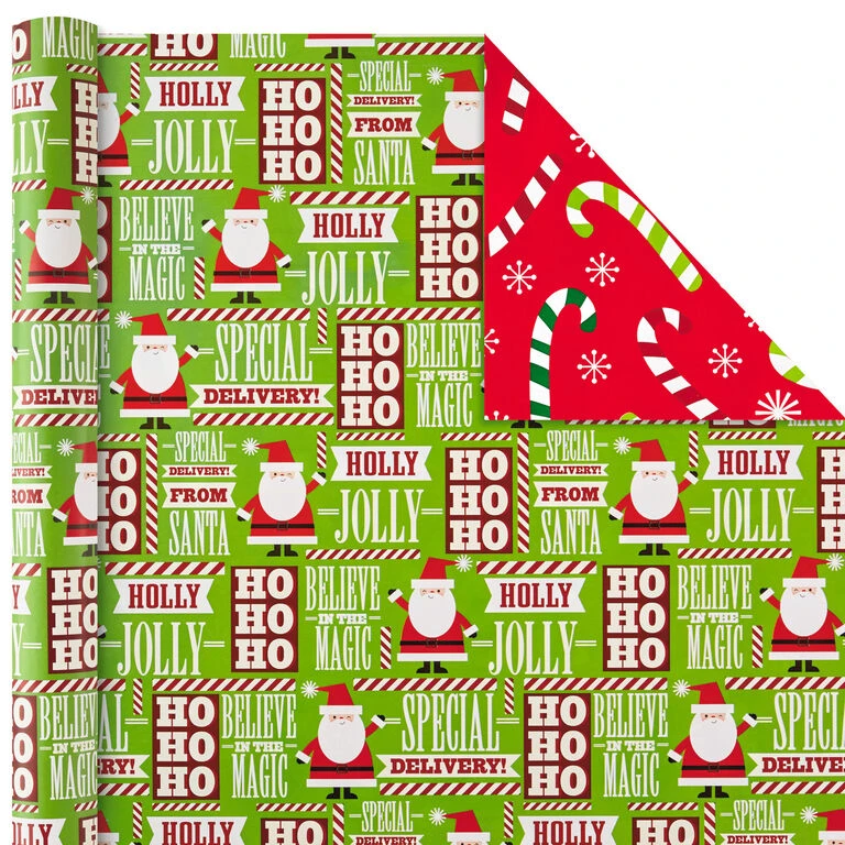 Hallmark Christmas Cheer 4-Pack Reversible Wrapping Paper Assortment, 150 Sq. Ft. 4 Hallmark Christmas Cheer 4-Pack Reversible Wrapping Paper Assortment, 150 Sq. Ft. - Image 4