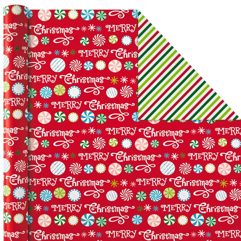 Hallmark Christmas Cheer 4-Pack Reversible Wrapping Paper Assortment, 150 Sq. Ft. 6 Hallmark Christmas Cheer 4-Pack Reversible Wrapping Paper Assortment, 150 Sq. Ft. - Image 6