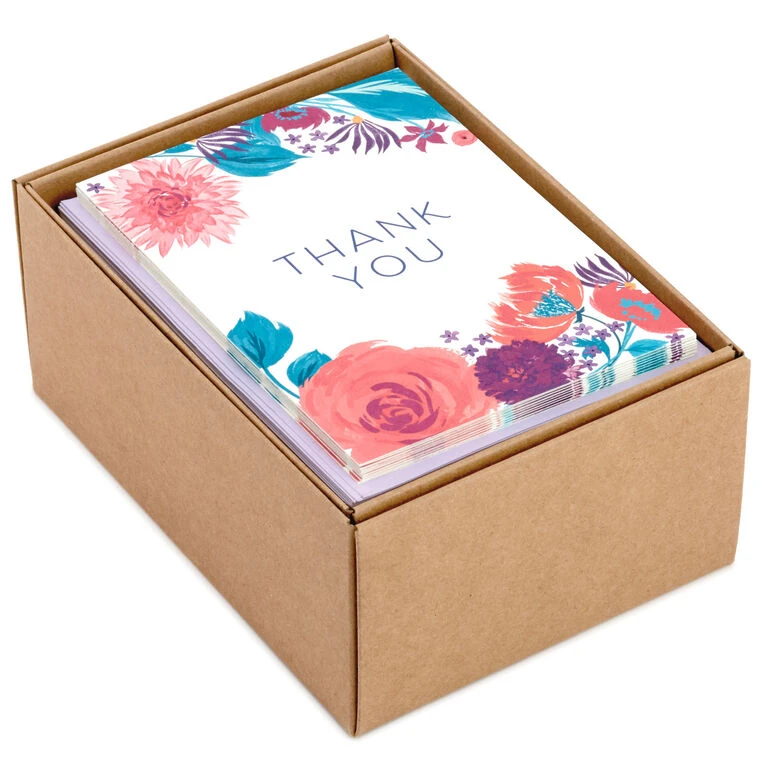 Hallmark Colorful Floral Assorted Blank Thank-You Notes, Box Of 48 1 Hallmark Colorful Floral Assorted Blank Thank-You Notes, Box Of 48