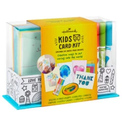 Hallmark Crayola® Kids Card Kit With Markers In Caddy, Pack Of 8 16 Hallmark Crayola® Kids Card Kit With Markers In Caddy, Pack Of 8 -Hallmark Sales Store Crayola Kids Card Making Kit Caddy With Markers 1SOM3883 08