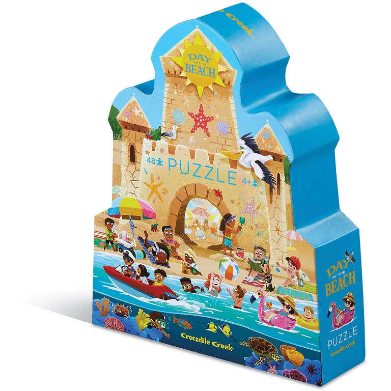 Crocodile Creek Day At The Beach 48-Piece Jigsaw Puzzle 1 Crocodile Creek Day At The Beach 48-Piece Jigsaw Puzzle