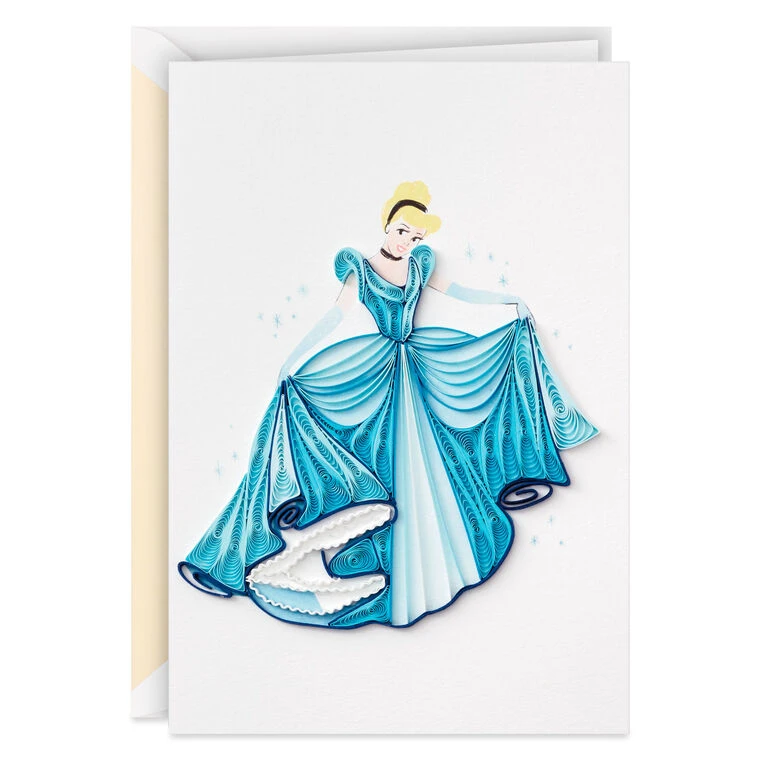 Hallmark Disney Princess Cinderella You Sparkle Quilled Paper Handmade Card 1 Hallmark Disney Princess Cinderella You Sparkle Quilled Paper Handmade Card