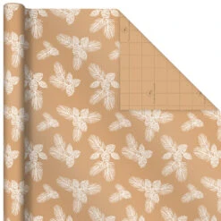 Hallmark Elegant Evergreens 2-Pack Holiday Wrapping Paper, 150 Sq. Ft. -Hallmark Sales Store Elegant Evergreens Holiday Wrapping Paper 5JXW1203 05