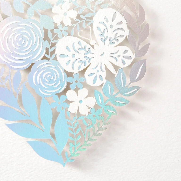 Hallmark Floral Laser Foil Heart Blank Note Cards, Box Of 8 3 Hallmark Floral Laser Foil Heart Blank Note Cards, Box Of 8 - Image 3