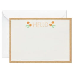 Hallmark Ivory Floral Flat Note Cards In Caddy, Box Of 40 -Hallmark Sales Store Floral SinglePanel Note Cards With Caddy 3CNT5048 03