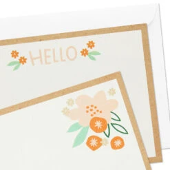 Hallmark Ivory Floral Flat Note Cards In Caddy, Box Of 40 -Hallmark Sales Store Floral SinglePanel Note Cards With Caddy 3CNT5048 05
