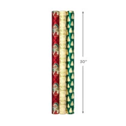 Hallmark Traditional 3-Pack Foil Christmas Wrapping Paper Assortment, 60 Sq. Ft. -Hallmark Sales Store Foil Christmas Wrapping Paper Assortment 5JXW1065 08
