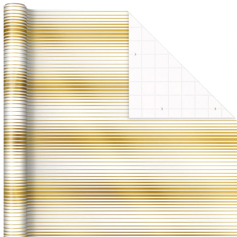 Hallmark Gold And White 6-Pack Holiday Wrapping Paper Assortment, 180 Sq. Ft. 7 Hallmark Gold And White 6-Pack Holiday Wrapping Paper Assortment, 180 Sq. Ft. - Image 7