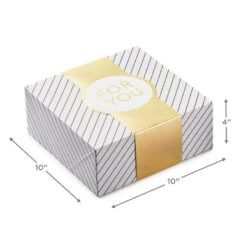 Hallmark 10" Gold And White Striped 2-Pack Gift Boxes With Bands -Hallmark Sales Store Gold and White Striped 2Pack Gift Boxes With Bands 5EBC1226 04