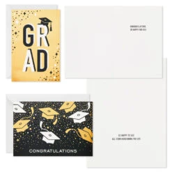 Hallmark Confetti Celebration Assorted Graduation Cards, Pack Of 36 -Hallmark Sales Store Grad Caps Confetti Graduation Cards Assortment 5GEY1003 03