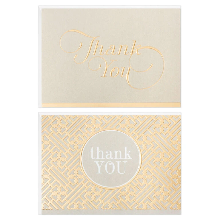 Hallmark Gray And Gold Bulk Blank Thank-You Notes, Pack Of 50 2 Hallmark Gray And Gold Bulk Blank Thank-You Notes, Pack Of 50 - Image 2