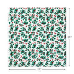 Hallmark 26" Greenery And Berries Christmas Fabric Gift Wrap With Twine And Tag -Hallmark Sales Store Greenery and Berries Christmas Fabric Gift Wrap With Tag 5XW2087 04