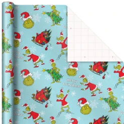 Hallmark Dr. Seuss™ Grinch 3-Pack Christmas Wrapping Paper Assortment, 105 Sq. Ft. -Hallmark Sales Store Grinch 3Pack Christmas Wrapping Paper 5JXW1211 07