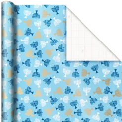 Hallmark Blue Hanukkah Designs 3-Pack Wrapping Paper Assortment, 120 Sq. Ft. -Hallmark Sales Store Hanukkah Designs Wrapping Paper Assortment 5JXW1257 05