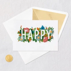 Hallmark Floral Happy Quilled Paper Handmade Birthday Card -Hallmark Sales Store Happy and Flowers Quilled Paper Birthday Card for Her 1299LAD2728 05