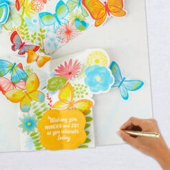 Hallmark 16" Joyful Butterflies Pop-Up Jumbo Birthday Card -Hallmark Sales Store Joyful Butterflies Pop Up Birthday Card 1299CBG1010 07