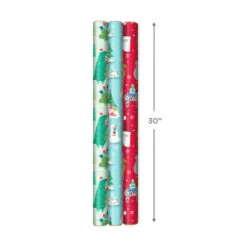 Hallmark Winter Friends 3-Pack Reversible Kids Christmas Wrapping Paper Assortment, 120 Sq. Ft. 8 Hallmark Winter Friends 3-Pack Reversible Kids Christmas Wrapping Paper Assortment, 120 Sq. Ft. -Hallmark Sales Store Kids Reversible Christmas Gift Wrap Assortment 5JXW1073 03