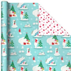 Hallmark Winter Friends 3-Pack Reversible Kids Christmas Wrapping Paper Assortment, 120 Sq. Ft. 10 Hallmark Winter Friends 3-Pack Reversible Kids Christmas Wrapping Paper Assortment, 120 Sq. Ft. -Hallmark Sales Store Kids Reversible Christmas Gift Wrap Assortment 5JXW1073 05