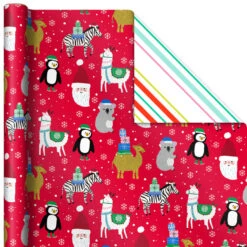Hallmark Winter Friends 3-Pack Reversible Kids Christmas Wrapping Paper Assortment, 120 Sq. Ft. 11 Hallmark Winter Friends 3-Pack Reversible Kids Christmas Wrapping Paper Assortment, 120 Sq. Ft. -Hallmark Sales Store Kids Reversible Christmas Gift Wrap Assortment 5JXW1073 06