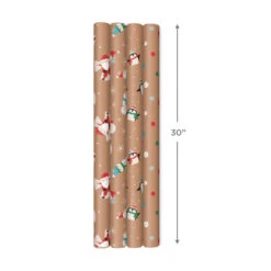 Hallmark Kraft Assorted 4-Pack Christmas Wrapping Paper, 88 Sq. Ft. -Hallmark Sales Store Kraft Christmas Wrapping Paper for Kids JXW1085 08