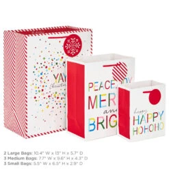 Hallmark Merry And Bright 8-Pack Christmas Gift Bags, Assorted Sizes And Designs -Hallmark Sales Store Merry and Bright Assortment Christmas Gift Bags 5XGB1402 03