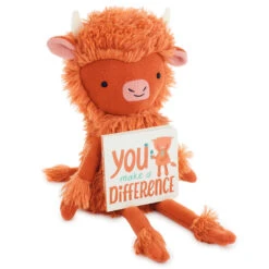 Hallmark Sales Store 25 Hallmark MopTops Highland Cow Stuffed Animal With You Make A Difference Board Book