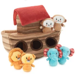 Hallmark Noah's Ark And Animals Plush Playset, 7 Pieces 7 Hallmark Noah's Ark And Animals Plush Playset, 7 Pieces -Hallmark Sales Store Noahs Ark and Animals Plush Toy 1KFA2015 04