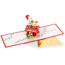 Hallmark Peanuts® Snoopy Joy To The World 3D Pop-Up Christmas Card -Hallmark Sales Store Peanuts Snoopy and Woodstock 3D PopUp Christmas Card 1499IXC8994 03