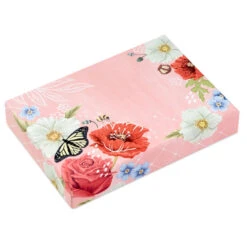 Hallmark Pink Floral Stationery Set And Desk Organizer Box -Hallmark Sales Store Pink Floral Stationery Set and Note Cards in Box 5STZ1186 05