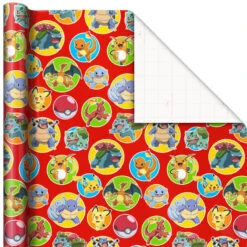 Hallmark Assorted Pokémon Wrapping Paper 3-Pack, 60 Sq. Ft. -Hallmark Sales Store Pokmon Wrapping Paper for Kids Birthdays 5EWR2645 06