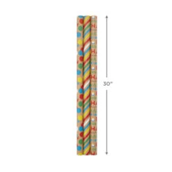 Hallmark Primary Birthday 3-Pack Kraft Wrapping Paper, 105 Sq. Ft. Total 8 Hallmark Primary Birthday 3-Pack Kraft Wrapping Paper, 105 Sq. Ft. Total -Hallmark Sales Store Primary Birthday 3Pack Kraft Wrapping Paper 5EWR6409 03