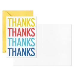 Hallmark Primary Colors Assorted Blank Thank-You Notes, Pack Of 48 -Hallmark Sales Store Primary Colors Blank ThankYou Notes Assortment Pack 5STZ1057 05