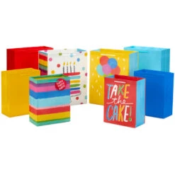 Hallmark Sales Store 13 Hallmark Birthday Rainbow 8-Pack Gift Bags, Assorted Sizes And Designs