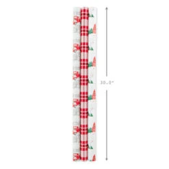 Hallmark Rustic Winter 3-Pack Reversible Metallic Christmas Wrapping Paper, 120 Sq. Ft. 8 Hallmark Rustic Winter 3-Pack Reversible Metallic Christmas Wrapping Paper, 120 Sq. Ft. -Hallmark Sales Store Rustic Winter Reversible Christmas Wrapping Paper 5JXW1034 03