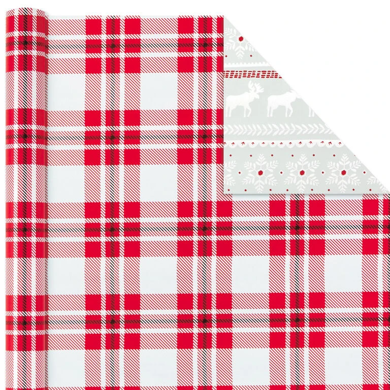 Hallmark Rustic Winter 3-Pack Reversible Metallic Christmas Wrapping Paper, 120 Sq. Ft. 5 Hallmark Rustic Winter 3-Pack Reversible Metallic Christmas Wrapping Paper, 120 Sq. Ft. - Image 5