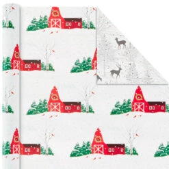 Hallmark Rustic Winter 3-Pack Reversible Metallic Christmas Wrapping Paper, 120 Sq. Ft. 11 Hallmark Rustic Winter 3-Pack Reversible Metallic Christmas Wrapping Paper, 120 Sq. Ft. -Hallmark Sales Store Rustic Winter Reversible Christmas Wrapping Paper 5JXW1034 06